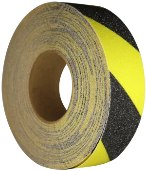 2" Black/Yellow Hazard Stripe Grit Stop Anti-Slip Tape