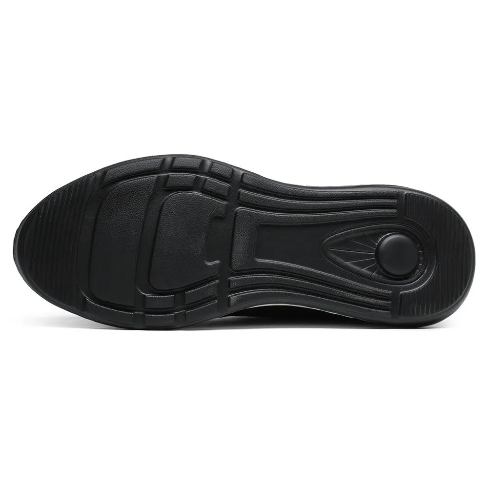 6 CM 2.36 Inches CMR CHAMARIPA Height Increasing Shoes Elevated Casual Black Leather Sneakers - Men's Height Increasing Shoes
