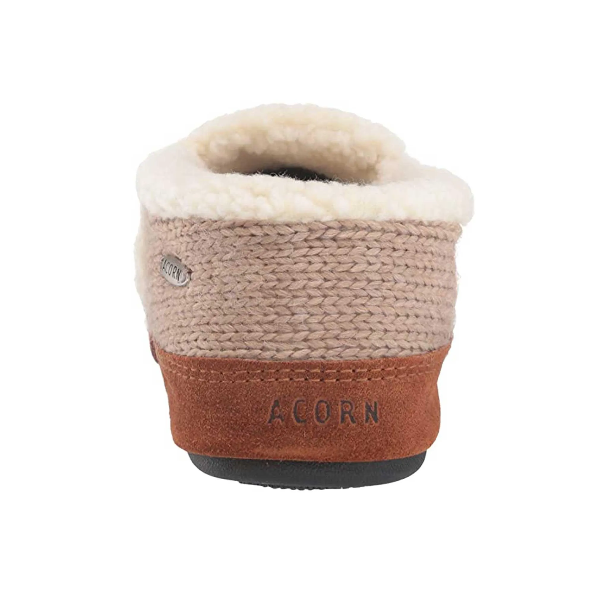 Acorn Women's Moc Slippers - Knit Uppers Cozy, Oatmeal Heather, Medium | A18605NOHWM