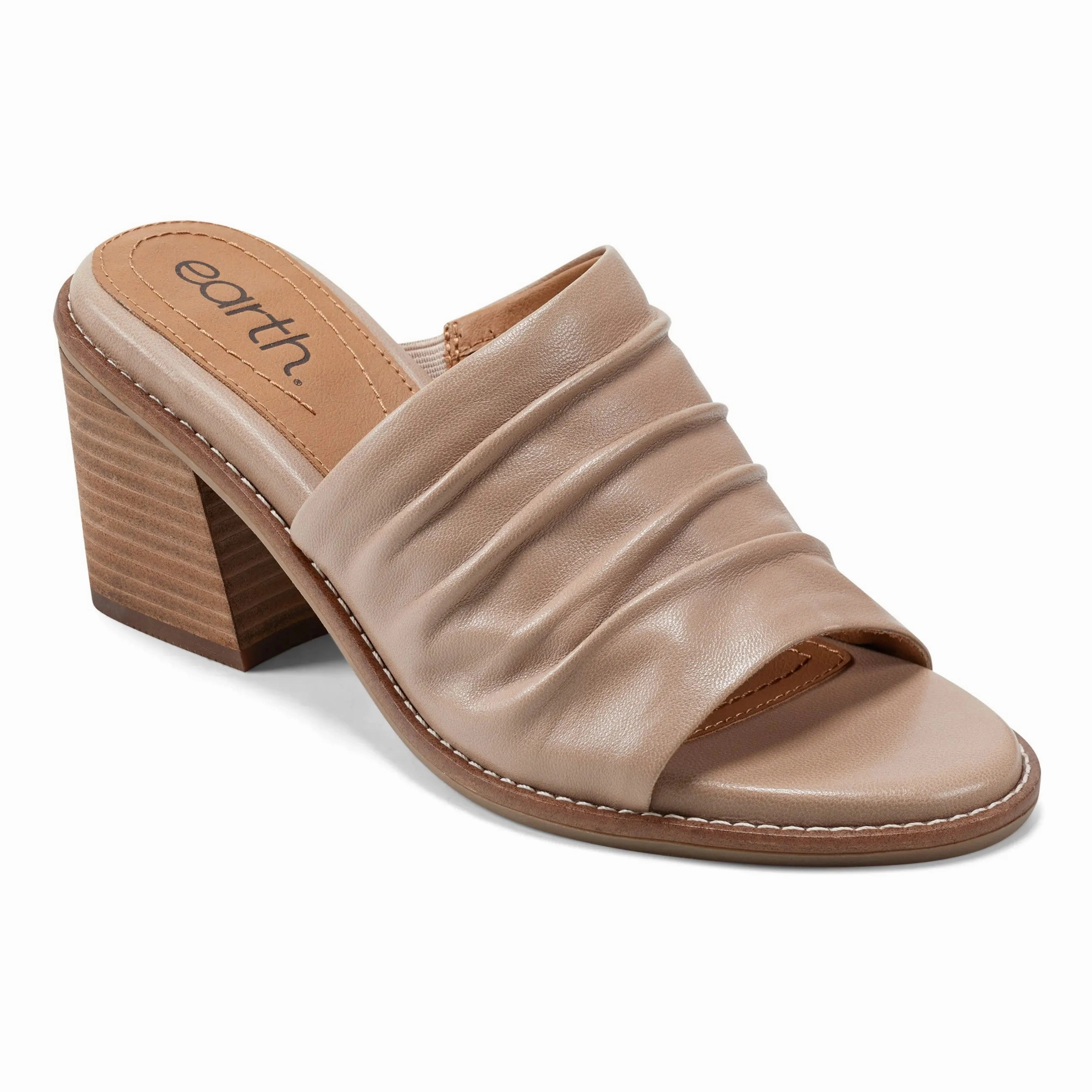 PaddedTongue Breathable fabric Adara Ruched Slip-On Dress Sandals