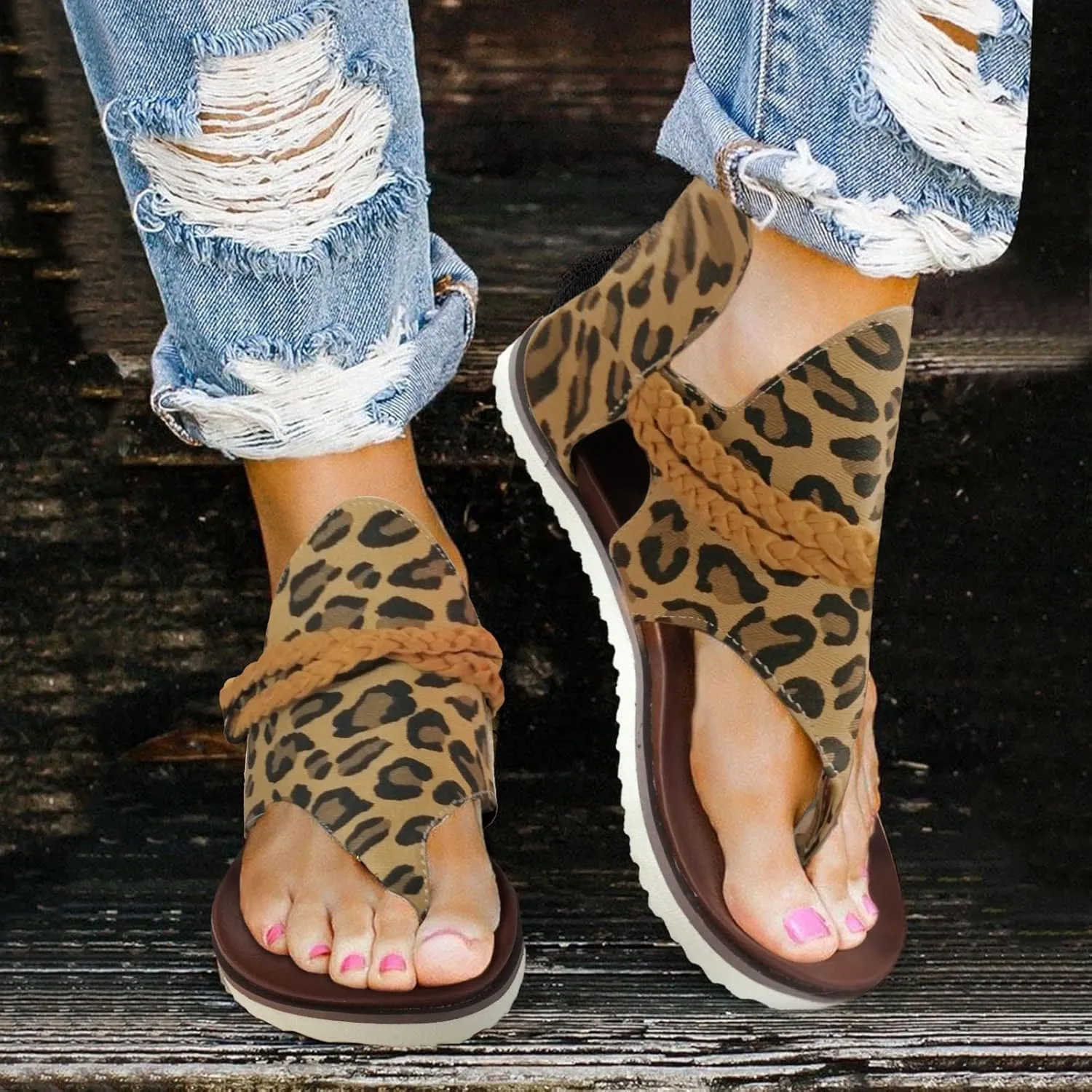 Adjustable Strap Flat Sandals for Women Casual Summer Comfortable Walking Shoes Versatile Sandals for Women