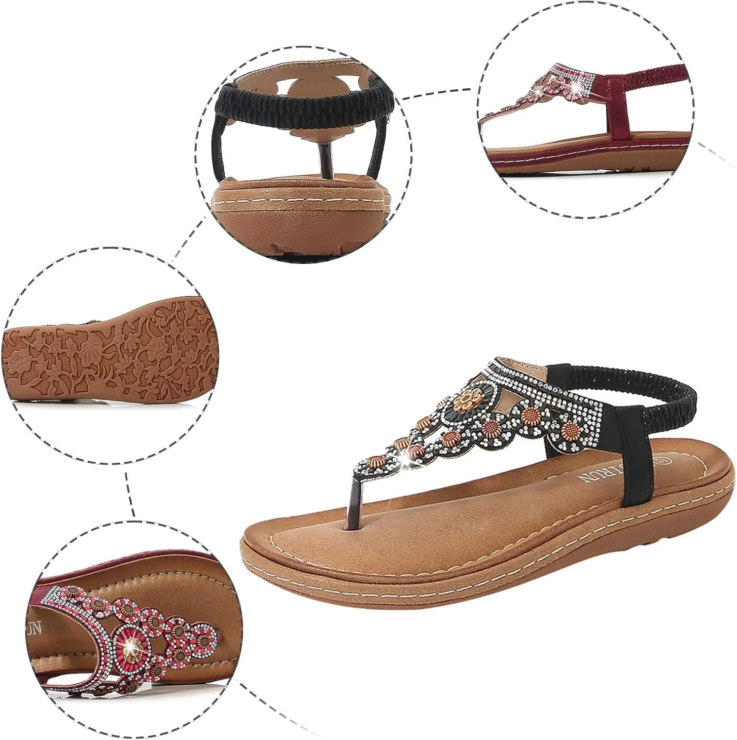Adjustable Strap Flat Sandals for Women Comfortable Ankle Strap Outdoor Walking Shoes Breathable Casual Sandals