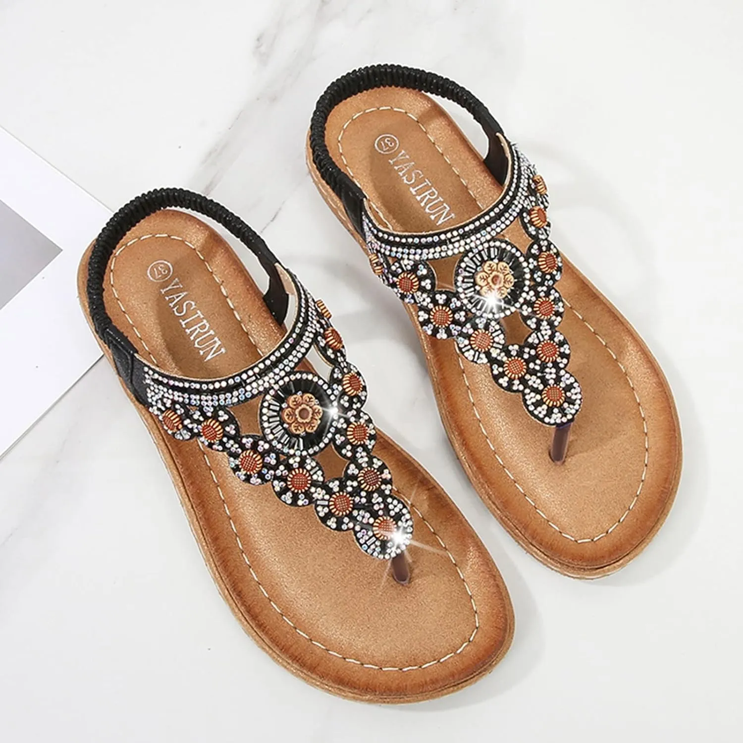 Adjustable Strap Flat Sandals for Women Comfortable Ankle Strap Outdoor Walking Shoes Breathable Casual Sandals