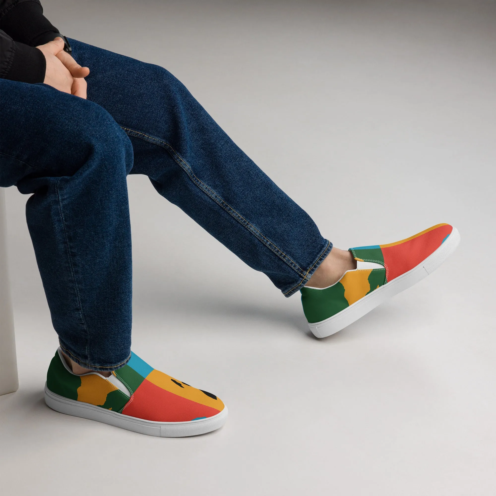 AFRICA WARHOL Men’s Slip-On Canvas Shoes (Bright)