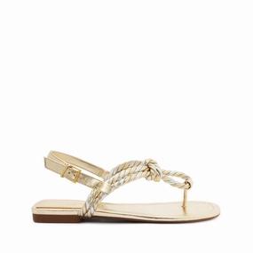 Sage Metallic Flat Sandal Traction pattern