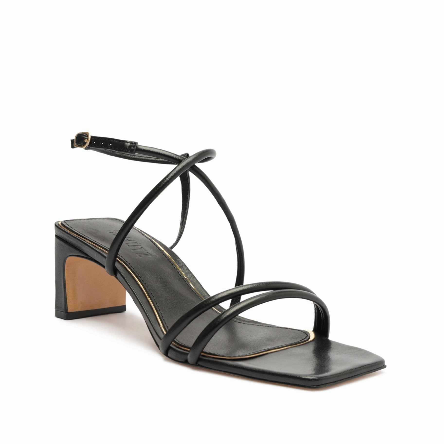 Water Resistant Construction Aimee Block Leather Sandal