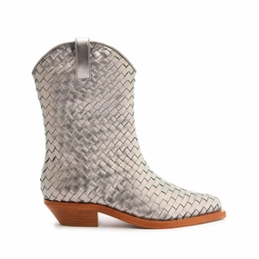 Cicera Woven Metallic Leather Bootie Desert Cool Energy Return Technology