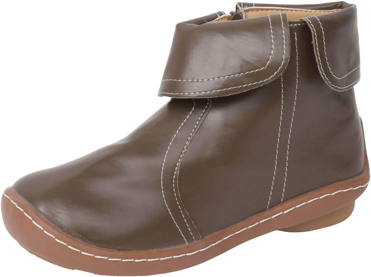 Ankle Boots for Women No Heel Casual Chelsea Boots Retro Classic Non Slip Round Toe Platform Side Zipper Riding Boots