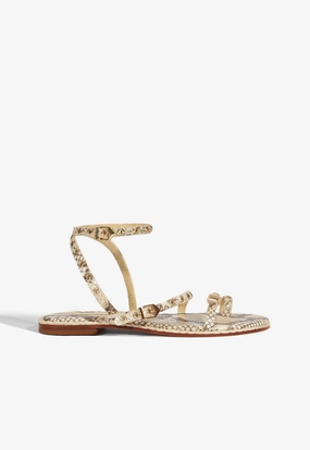 Balanced Heel Counter Annete Animal Print Leather Sandal