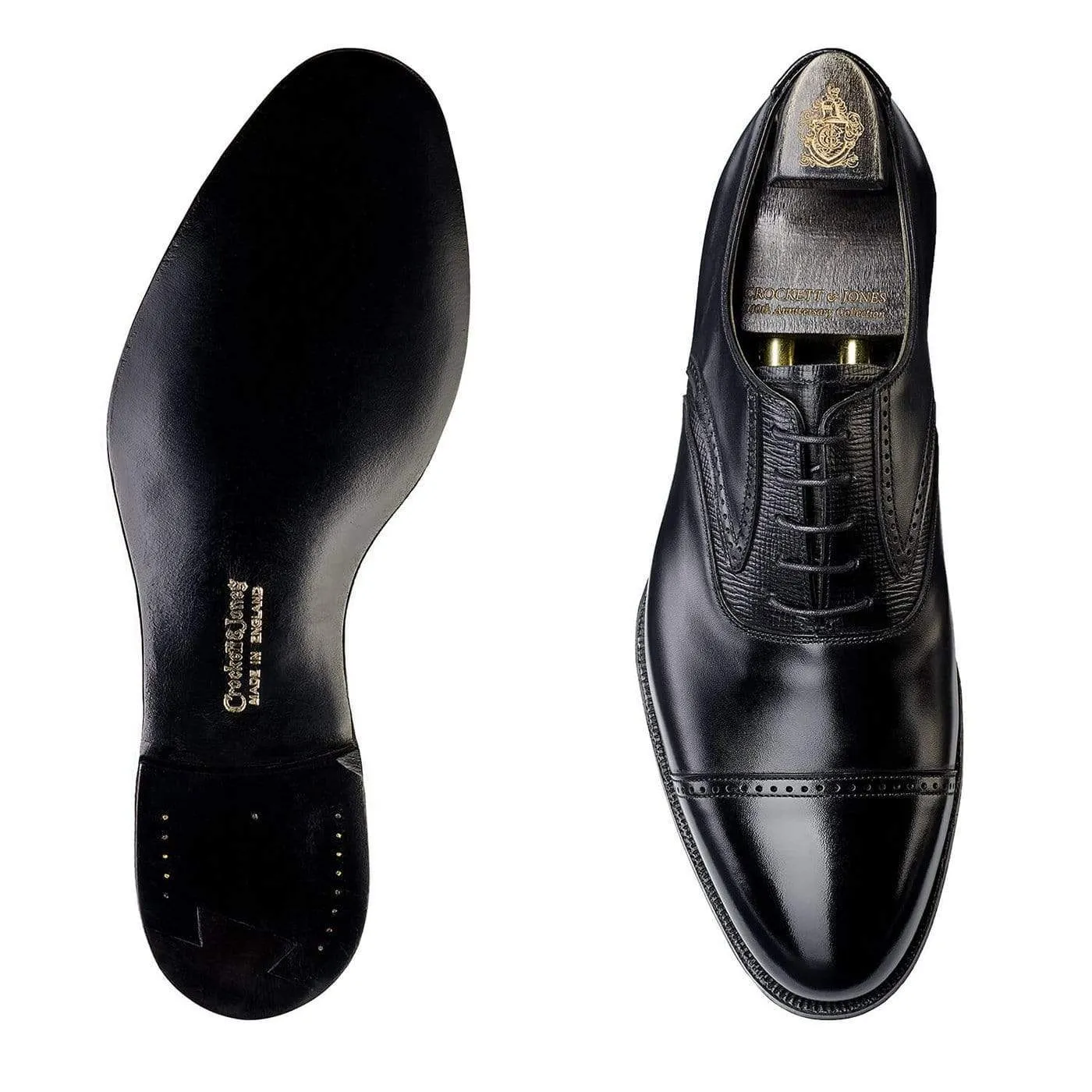 Crystal Glow Perry Black Calf & Black Willow Grain