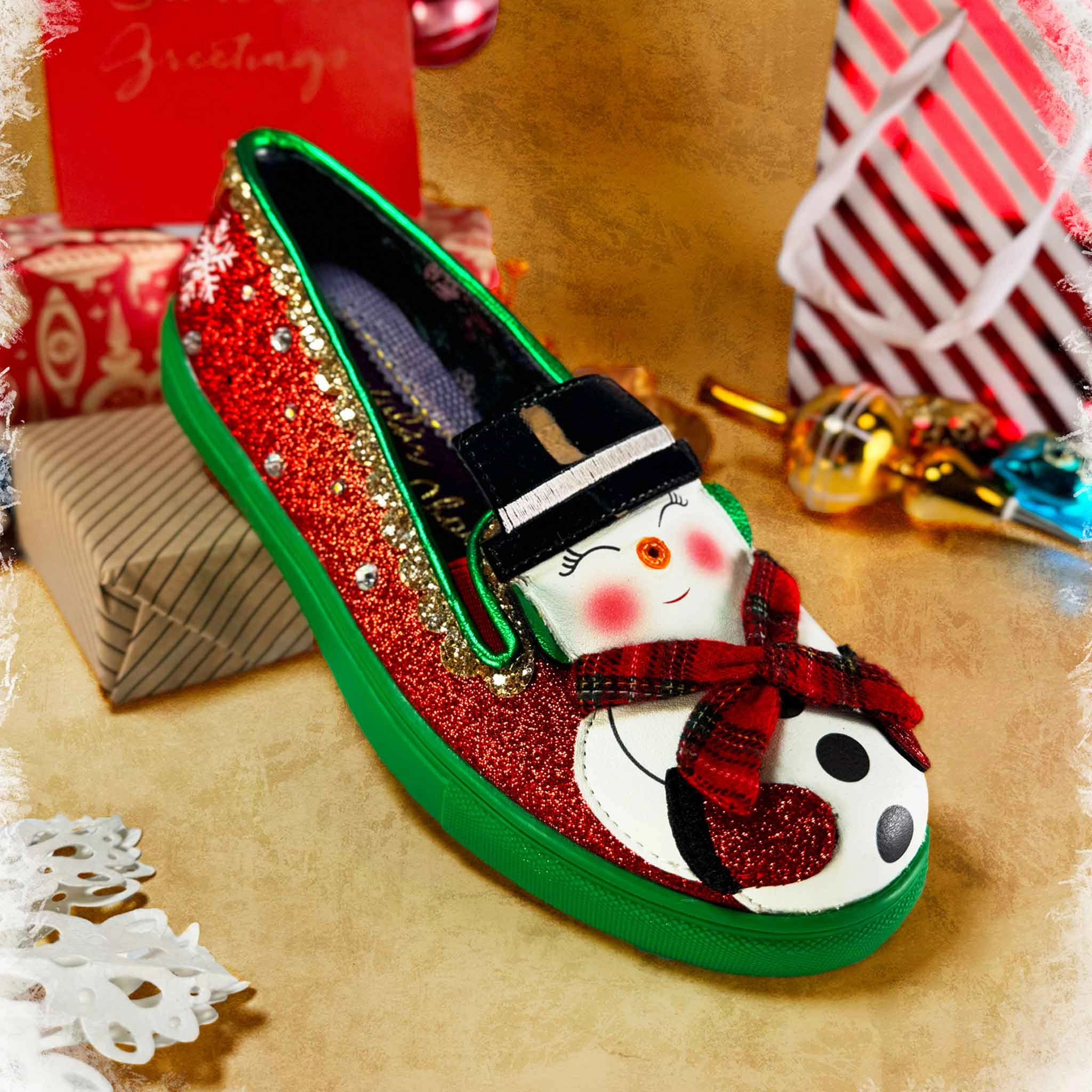 Cozy Step Relaxing Shoes Snowman Sparkle