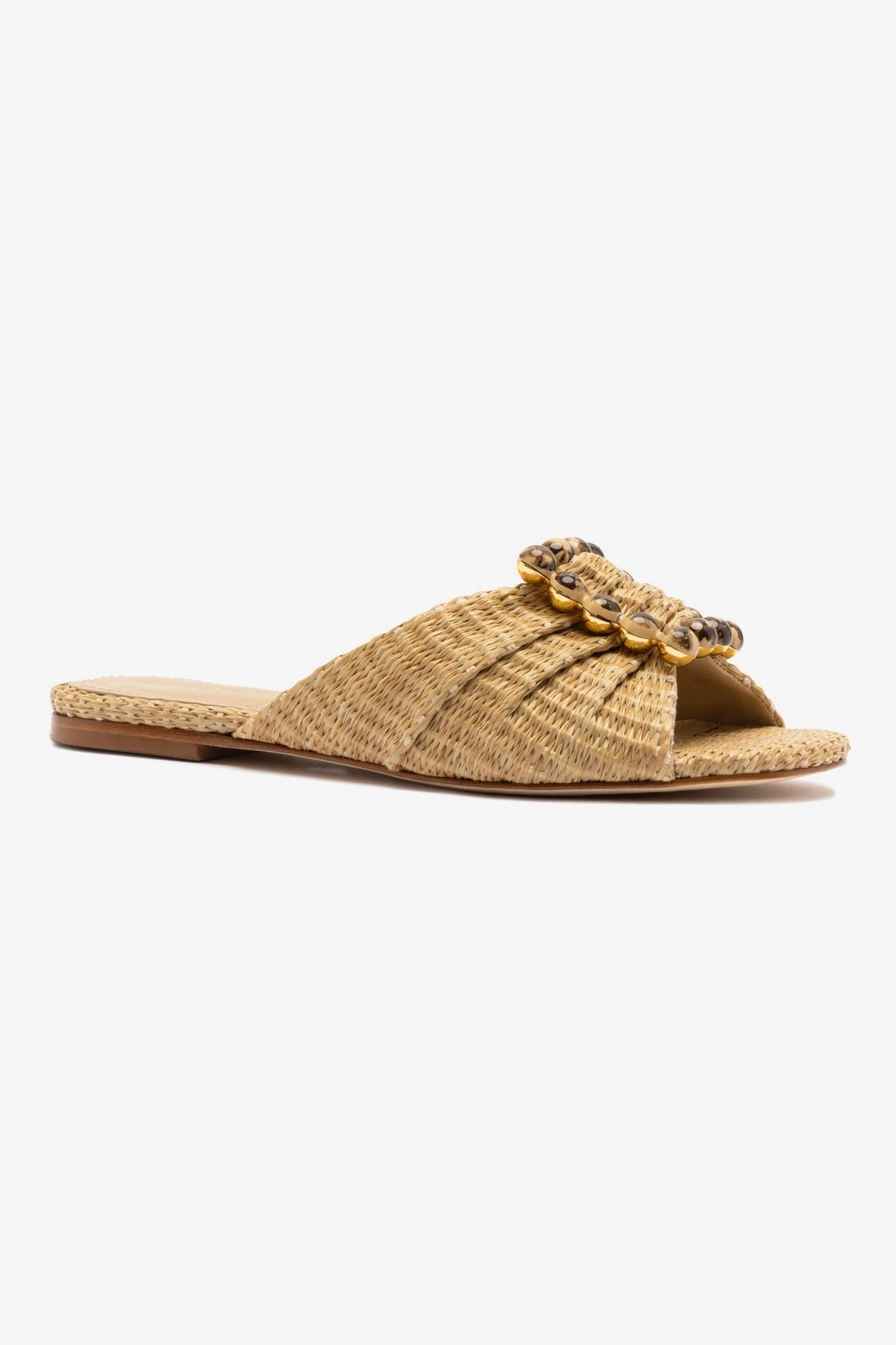 Chloe Gosselin by Larroud?? Nova Flat In Natural Raffia Block Stroll Main Street