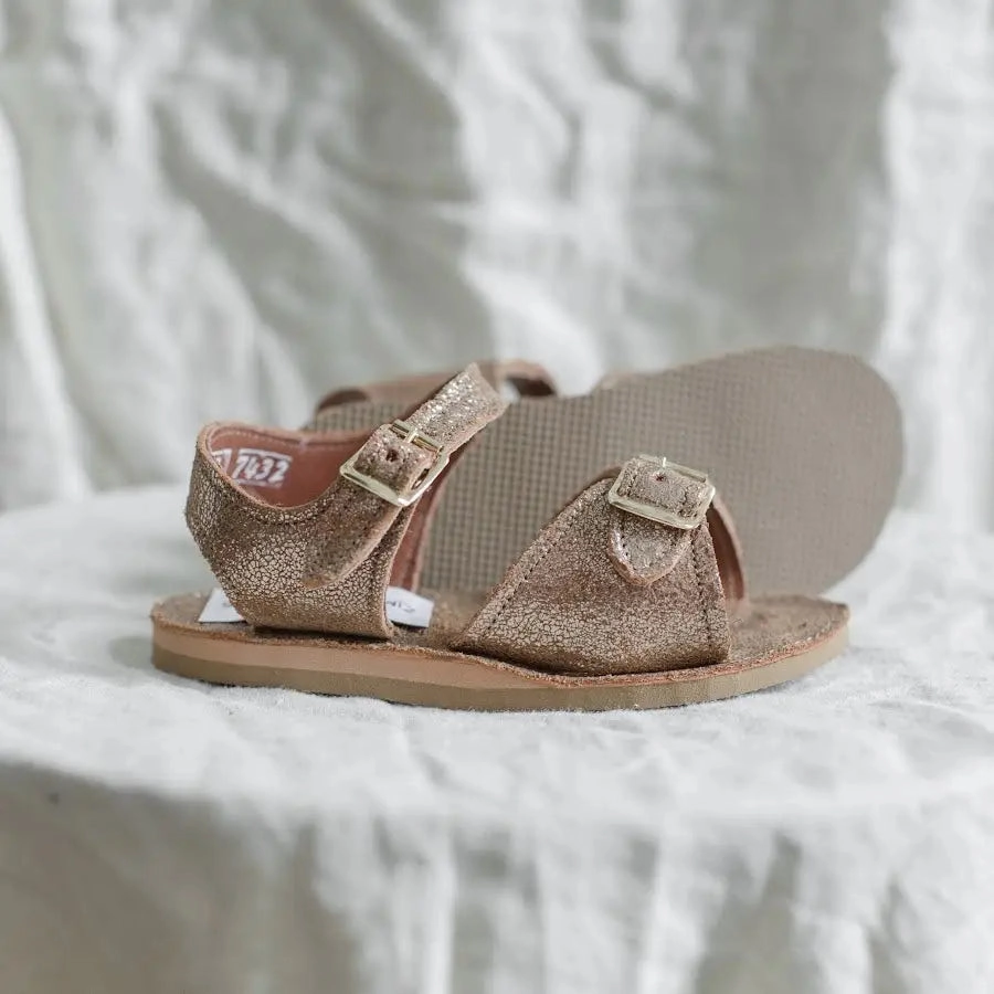 Toe Free Comfy Wear Stevie Sandal - Brown Sparkle