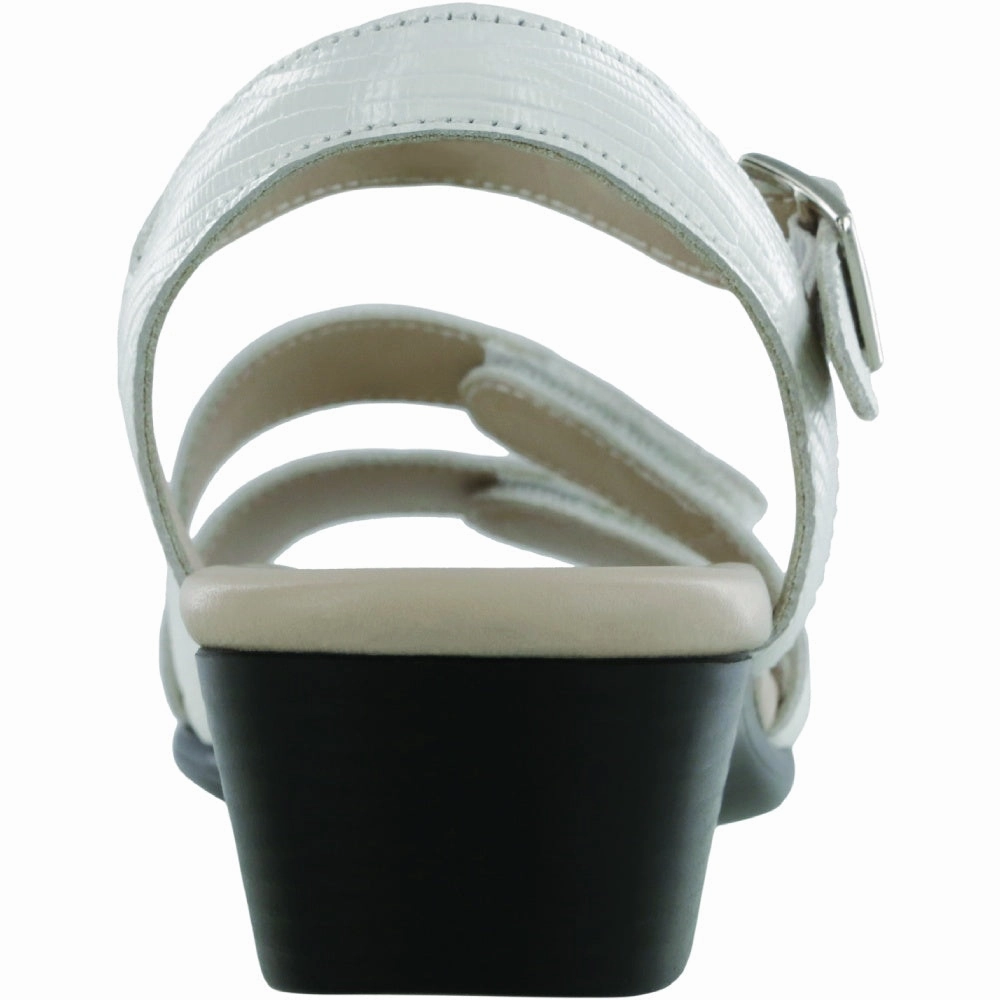 Chic Open-toe Shoes Savanna - White Lizard