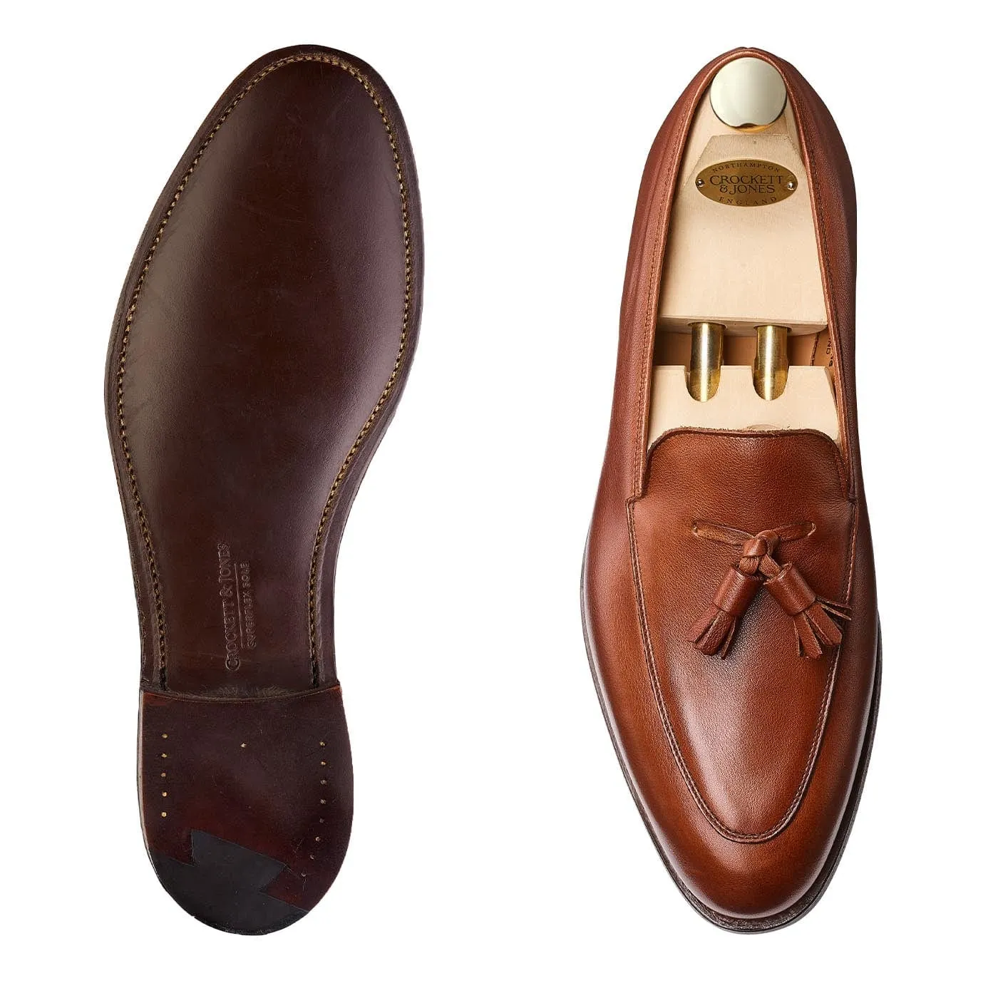hook and loop closure Antibes Chestnut Milled Calf
