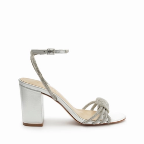 Lightweight Form Rainy Day Impact Resistant Heel Jewell Block Metallic Nappa Leather Sandal