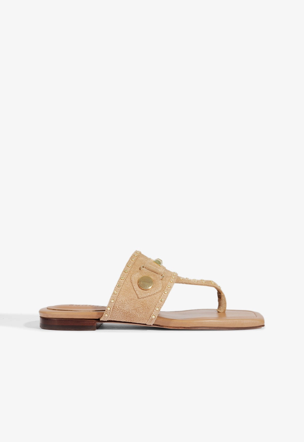 Aria Beige Suede Sandal Compression Molded Midsole velcro