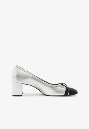 Family Time Secure Arissa Block Metallic Leather Pump