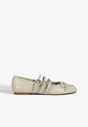 Training Pressure Relief Arissa Gray Leather Ballet Flat