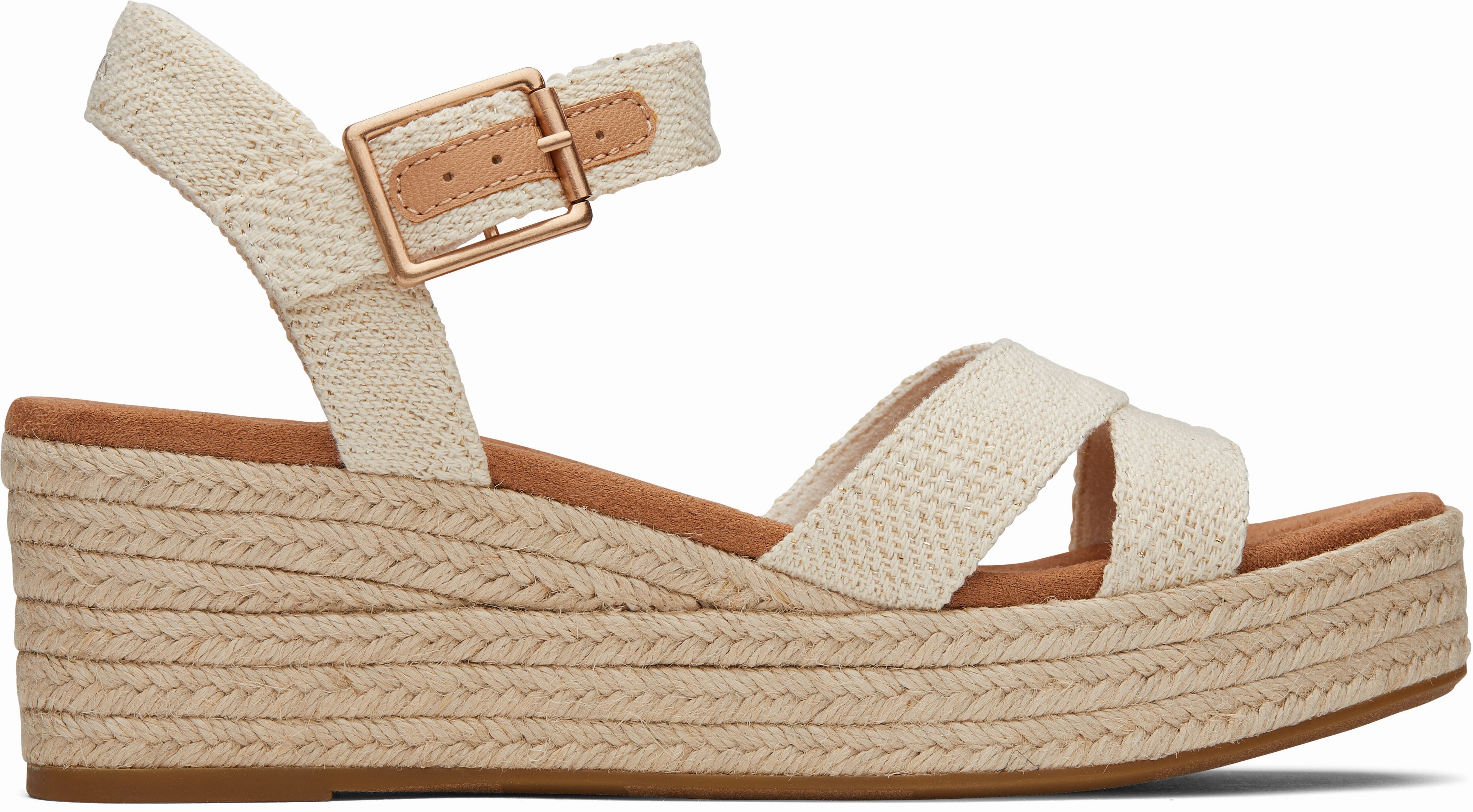 Craftsmanship Audrey Espadrille Sandal - Natural Undyed Metallic Linen Stripe