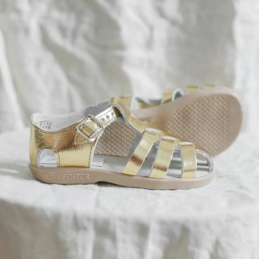 Audrey Fisherman Sandal - Gold Comfortable Sole Dual Density