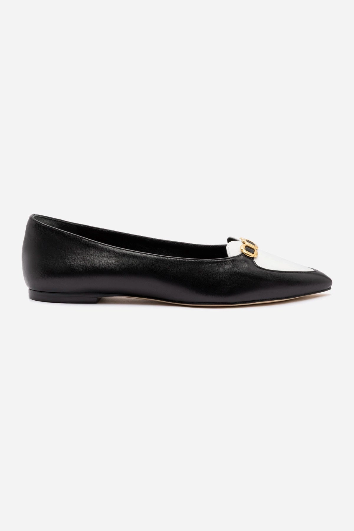Pack Easy Audrey Flat In Black and White Leather