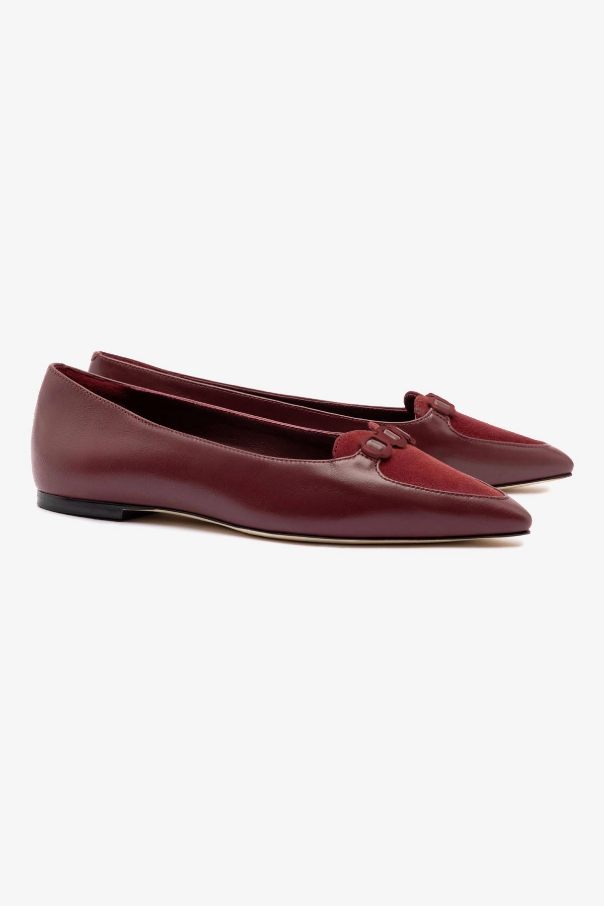 Sun Bay Bridge Step Audrey Flat In Burgundy Leather