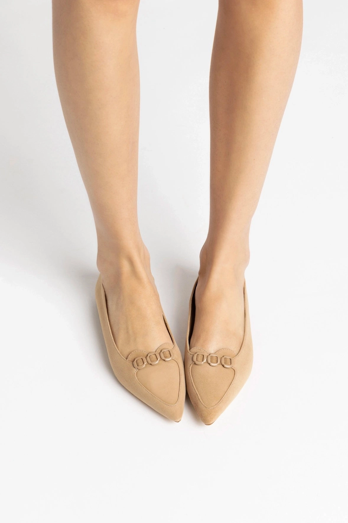 Chic Comfort Shoes Fish Glow Audrey Flat In Hazelnut Suede