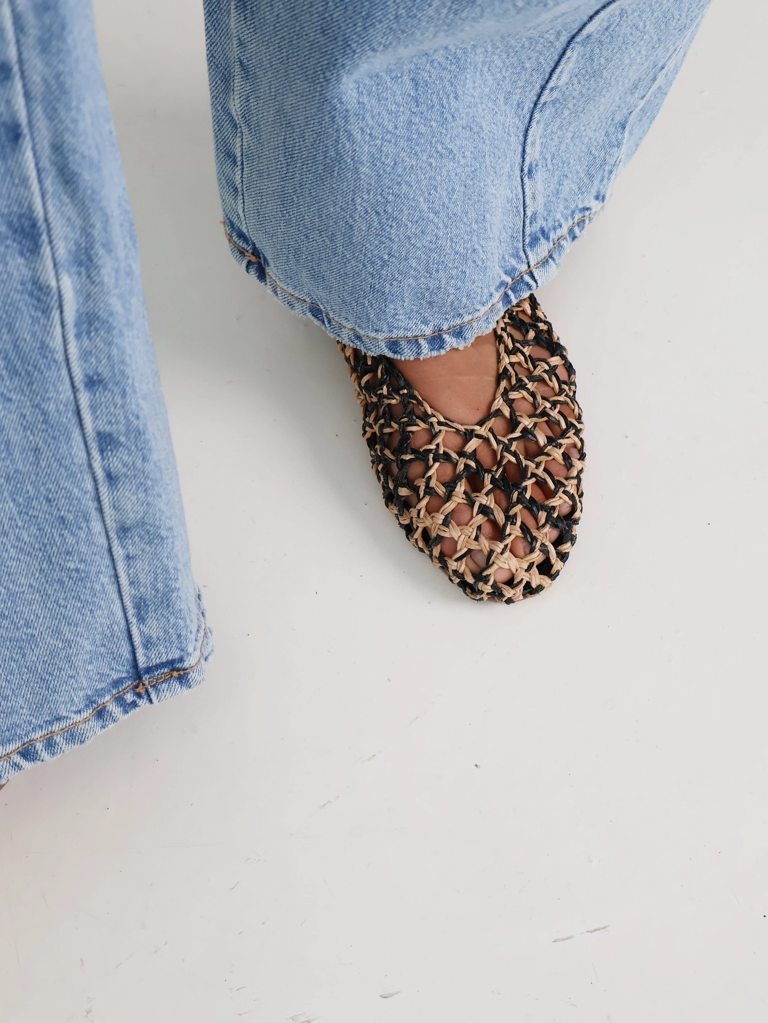 Flower Path Race Glow Aveiro Natural Woven Ballerina