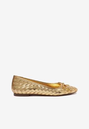 Arissa Woven Leather Flat Stage Glow Ventilated Mesh Travel Enthusiasts