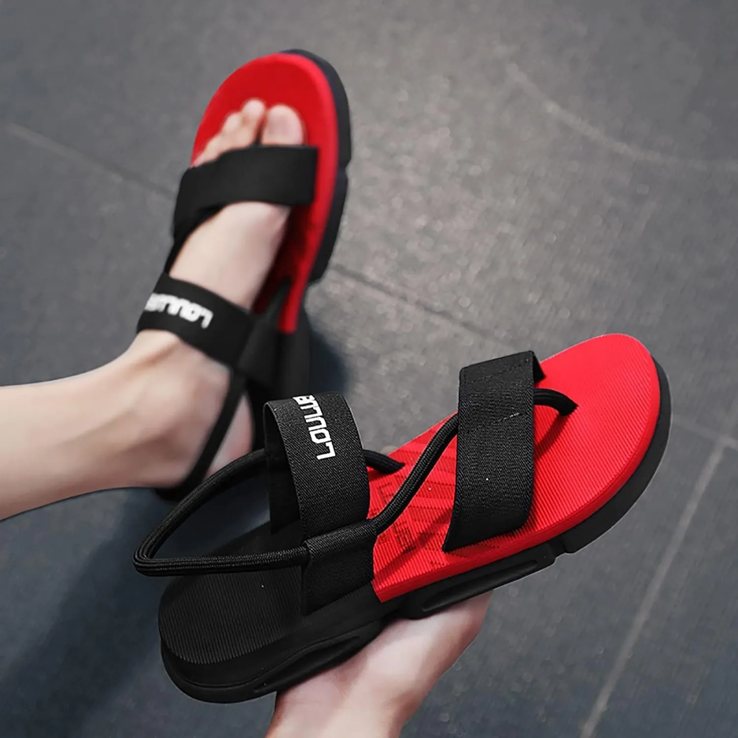 Beach Sandals For Men Adjustable Summer Lightweight Walking Casual Sandals Open Toe Male's Sandal Shoes