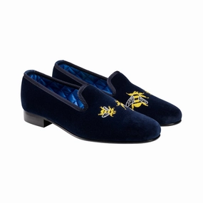 Bees Navy Velvet Expandable
