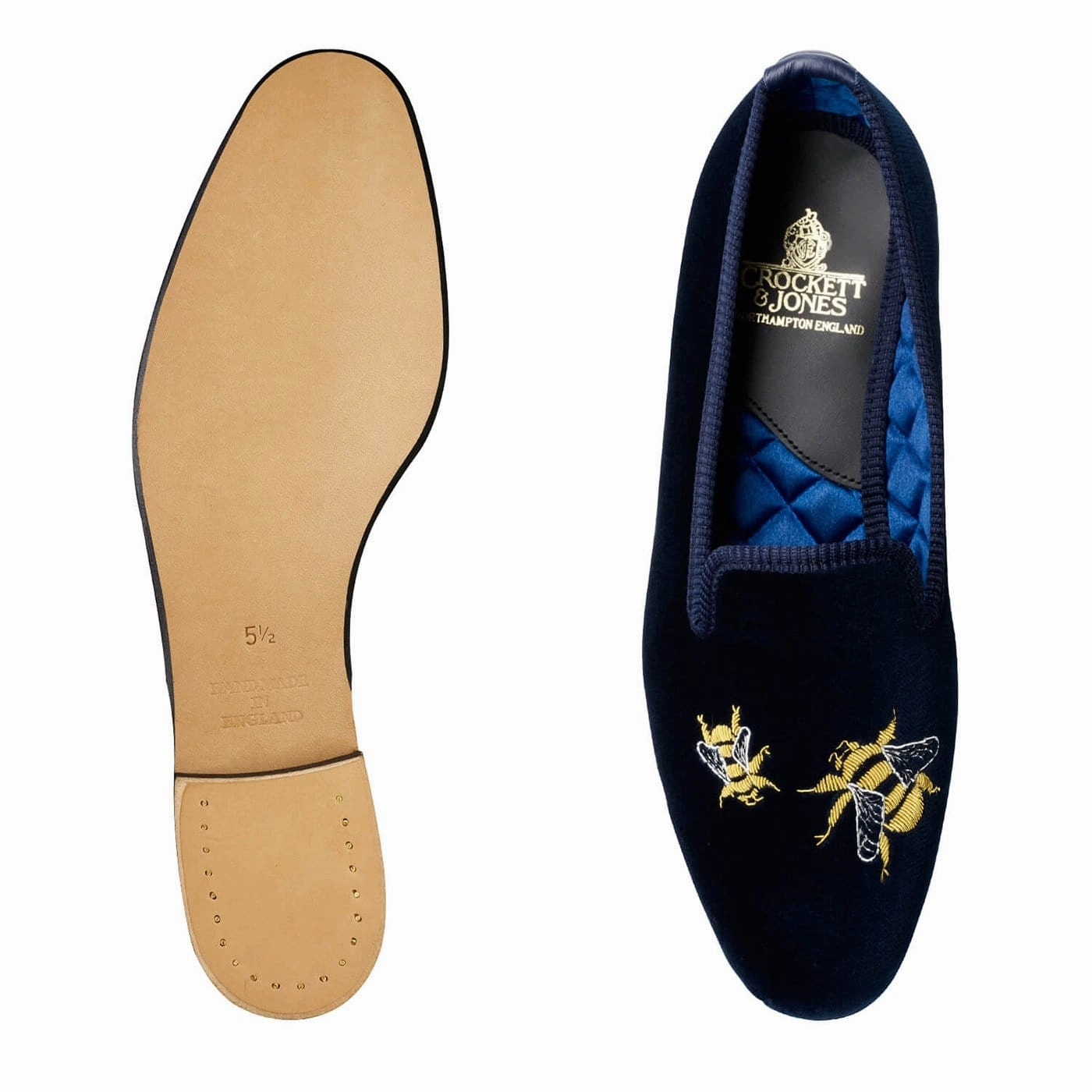 Travel sandals Bees Navy Velvet