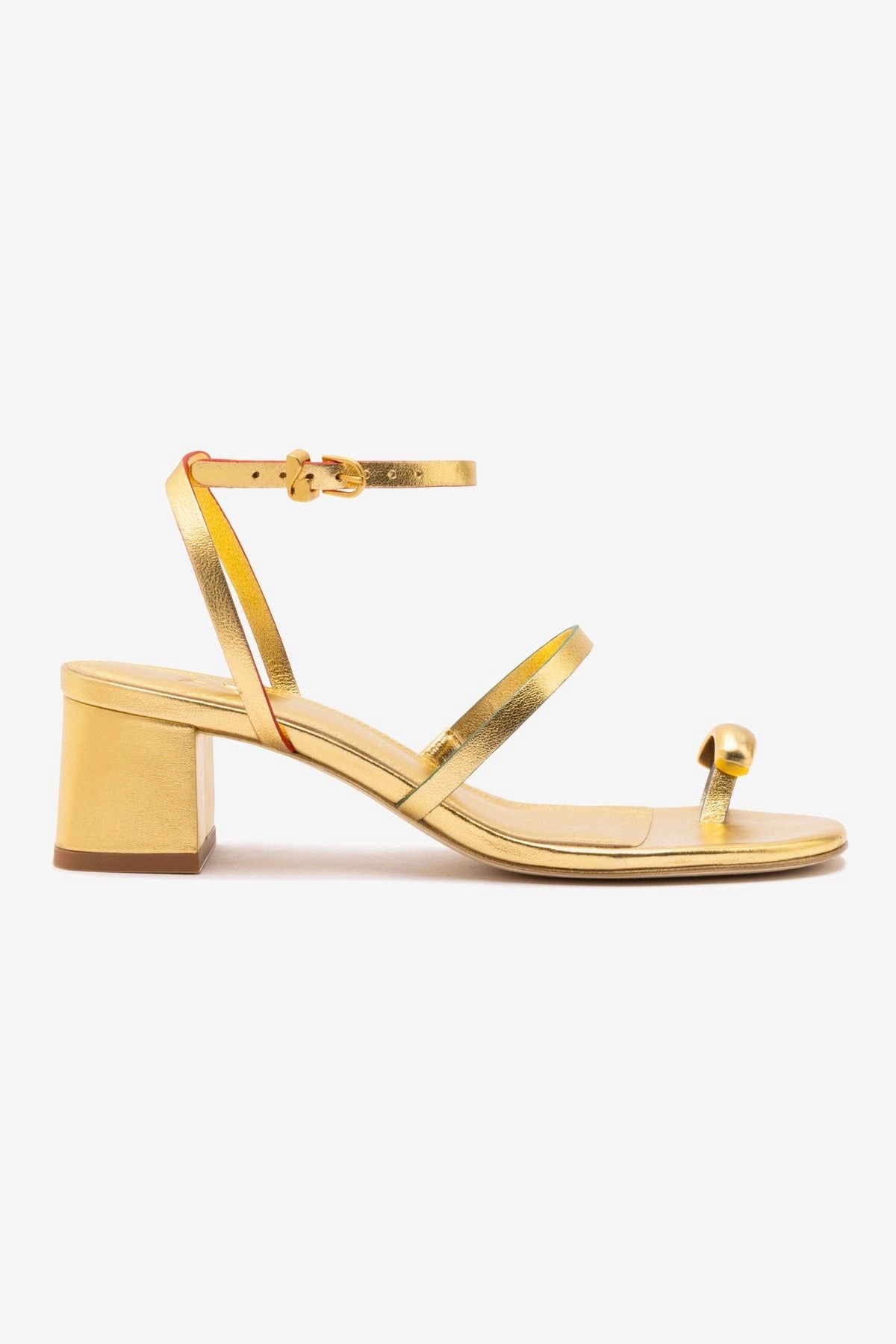 Puncture Resistant Midsole Non slip grip Biarritz Block In Gold Metallic Leather Flexible Walk