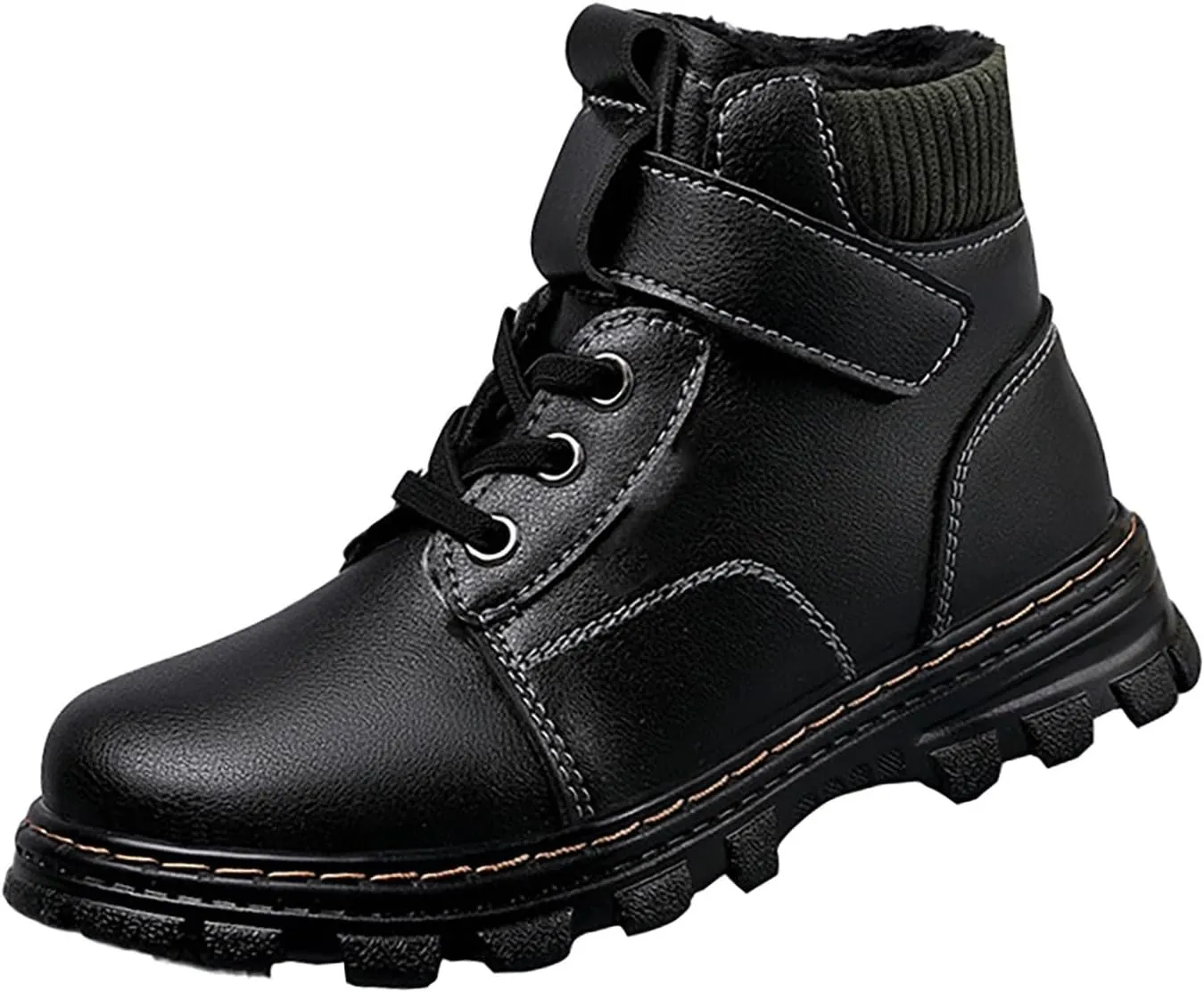 Big Kids Winter Snow Boots Fr Lined Ankle Boots Girls Black Non Slip Short Boots aterproof Lightweight Lack up Boots