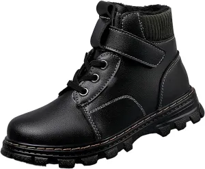 Big Kids Winter Snow Boots Fr Lined Ankle Boots Girls Black Non Slip Short Boots aterproof Lightweight Lack up Boots