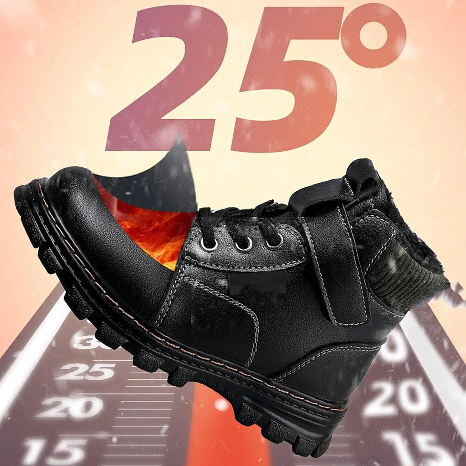 Big Kids Winter Snow Boots Fr Lined Ankle Boots Girls Black Non Slip Short Boots aterproof Lightweight Lack up Boots