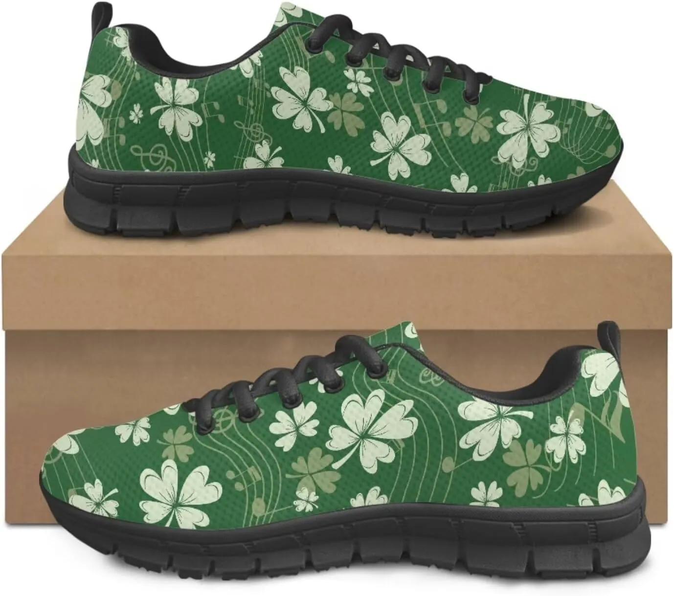 Bigcardesigns Womens Lightweight Athletic Fashion Sneaker Jogging Running Sports Shoes Colorful Floral Design
