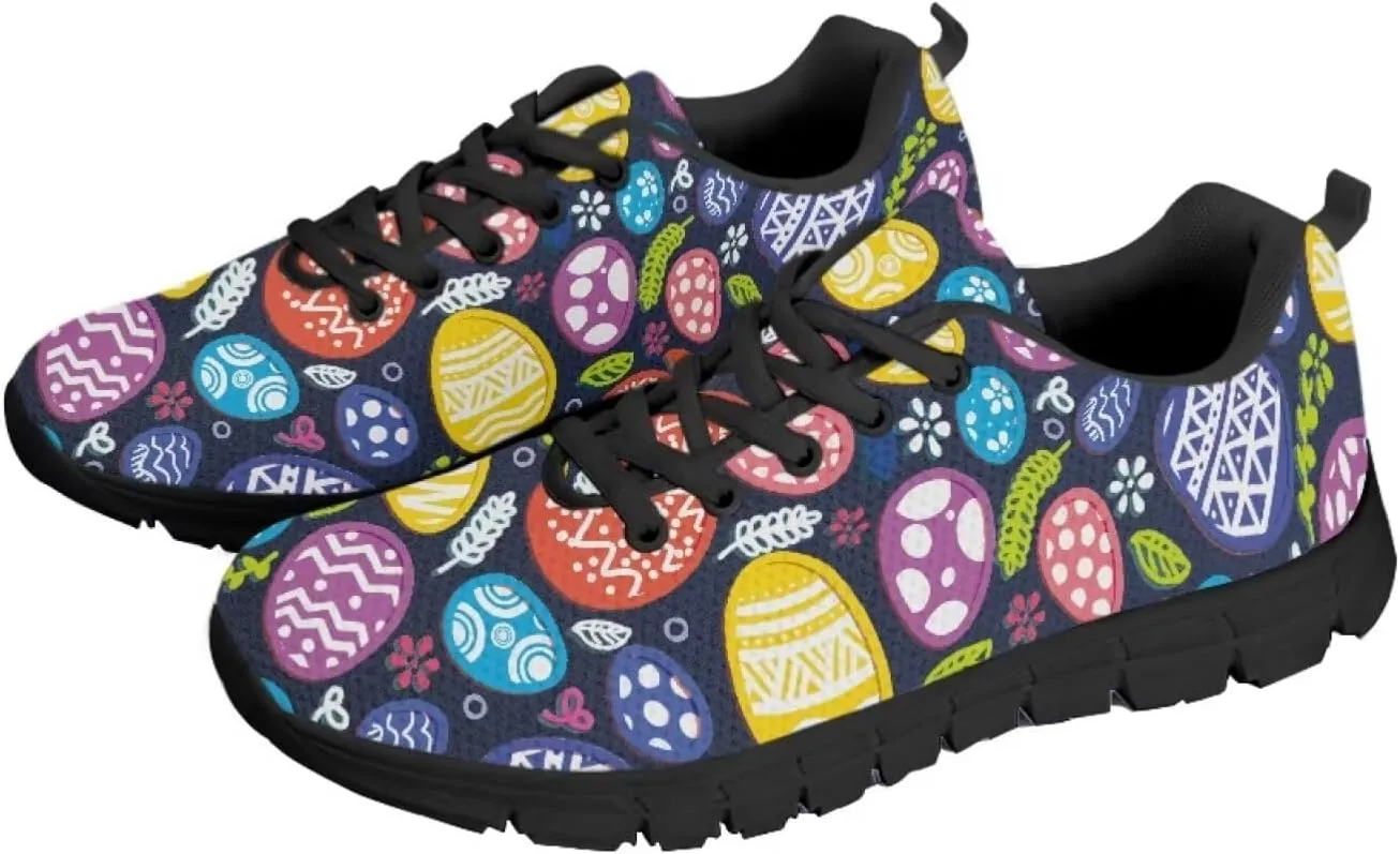 Bigcardesigns Womens Lightweight Athletic Fashion Sneaker Jogging Running Sports Shoes Colorful Floral Design
