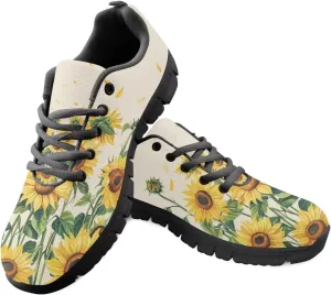 Bigcardesigns Womens Lightweight Athletic Fashion Sneaker Jogging Running Sports Shoes Colorful Floral Design