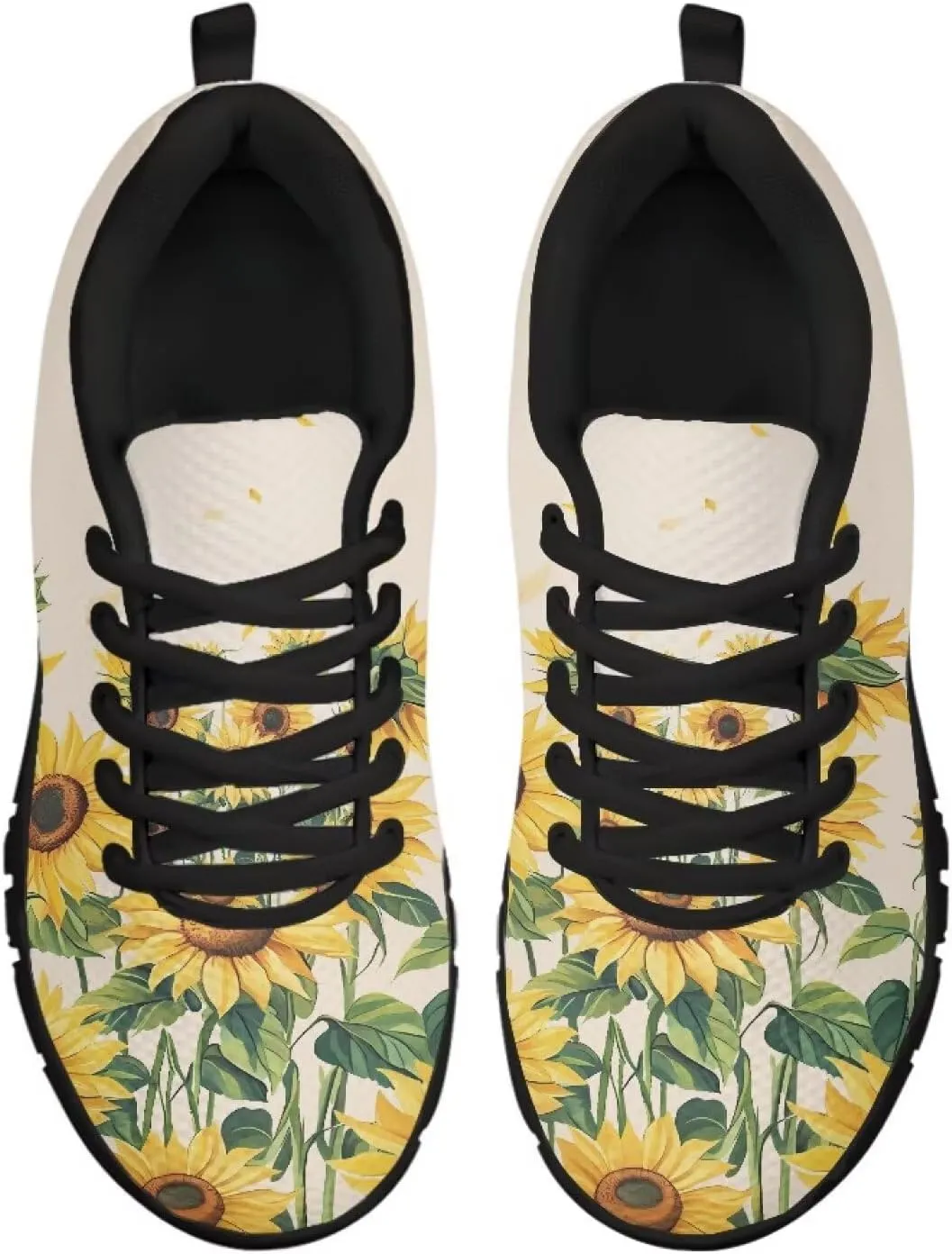 Bigcardesigns Womens Lightweight Athletic Fashion Sneaker Jogging Running Sports Shoes Colorful Floral Design