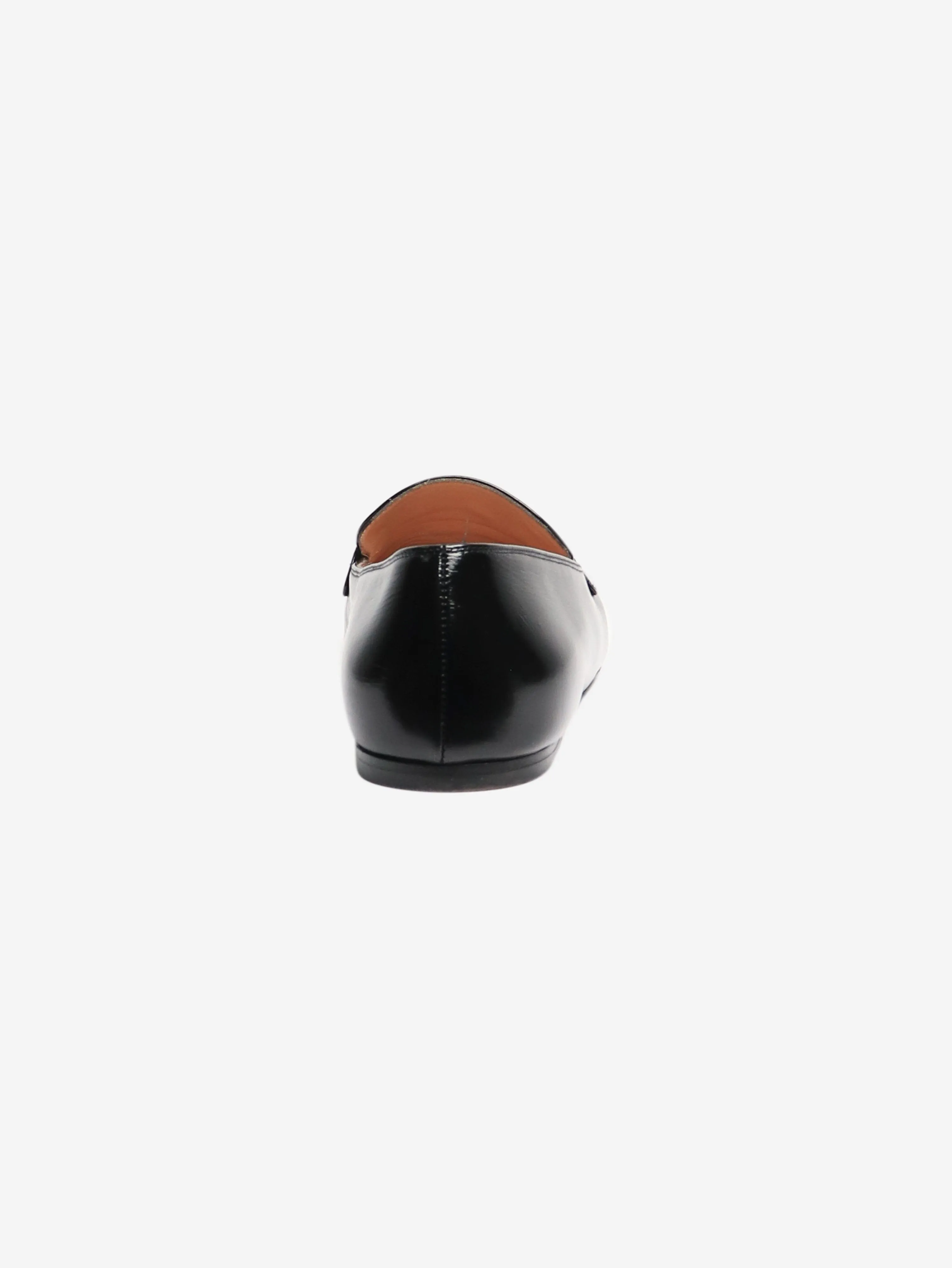 Black leather square-toe loafers - size EU 40