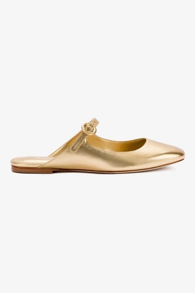 Fashion Mood Blair Flat Mule In Gold Metallic Leather