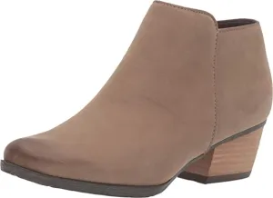 Blondo Villa Mushroom Nubuck Waterproof Block Heel Almond Toe Ankle Boots