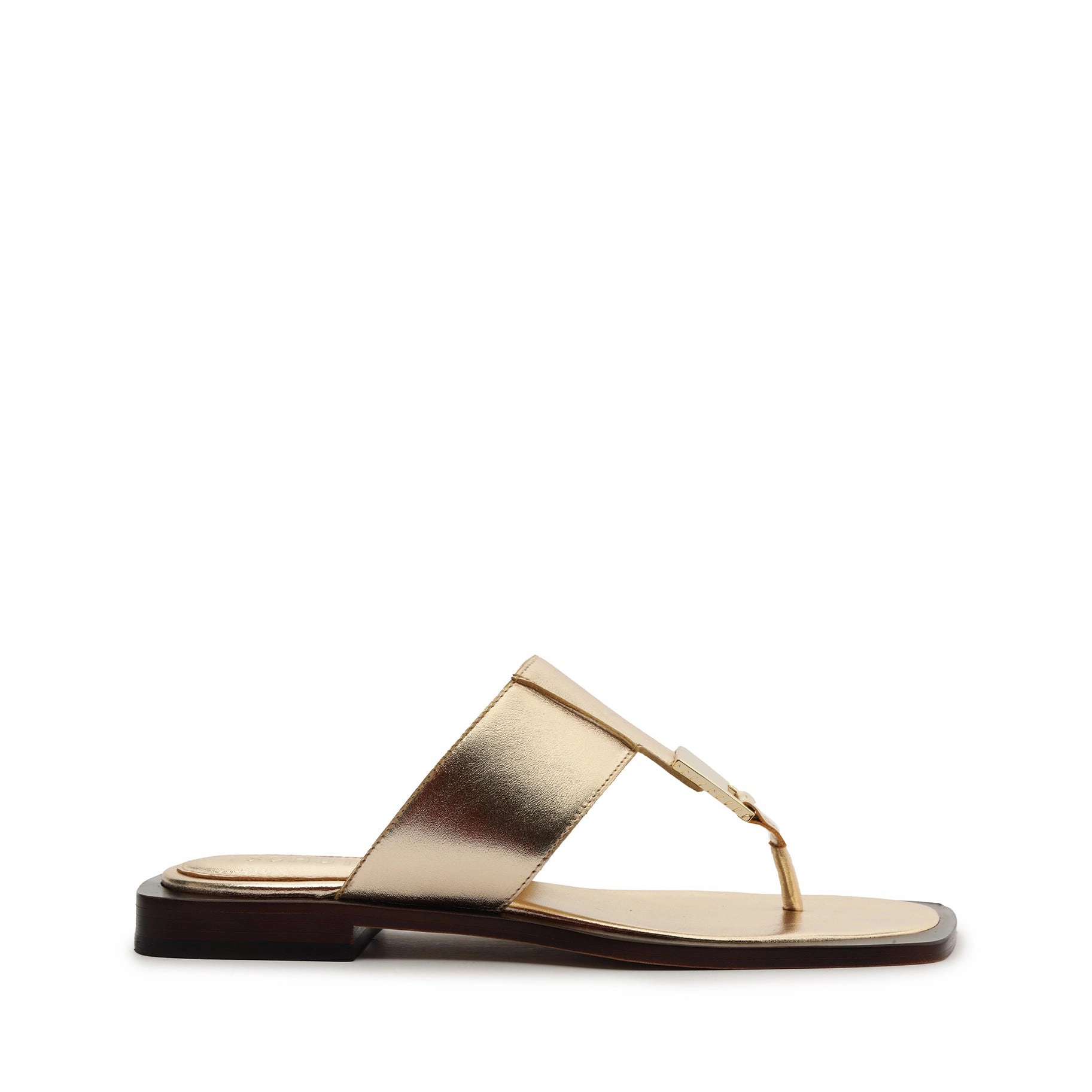 Ventilated Mesh Travel Enthusiasts Salma Metallic Leather Flat Sandal