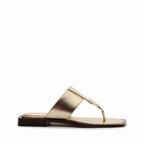 Ventilated Mesh Travel Enthusiasts Salma Metallic Leather Flat Sandal