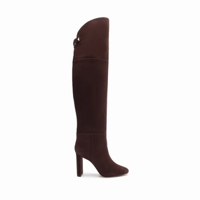 Austine Casual Over the Knee Suede Boot Wide Base Stabilization