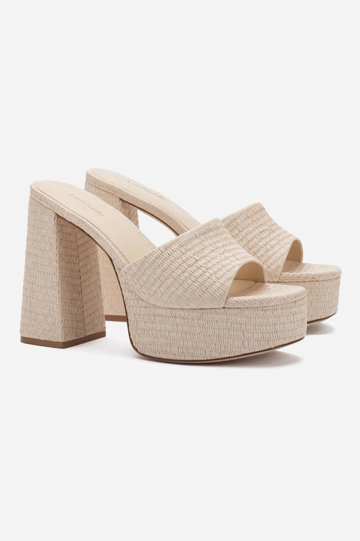 Bold Sandal Designs Dolly Mule In Natural Raffia Flower Pop