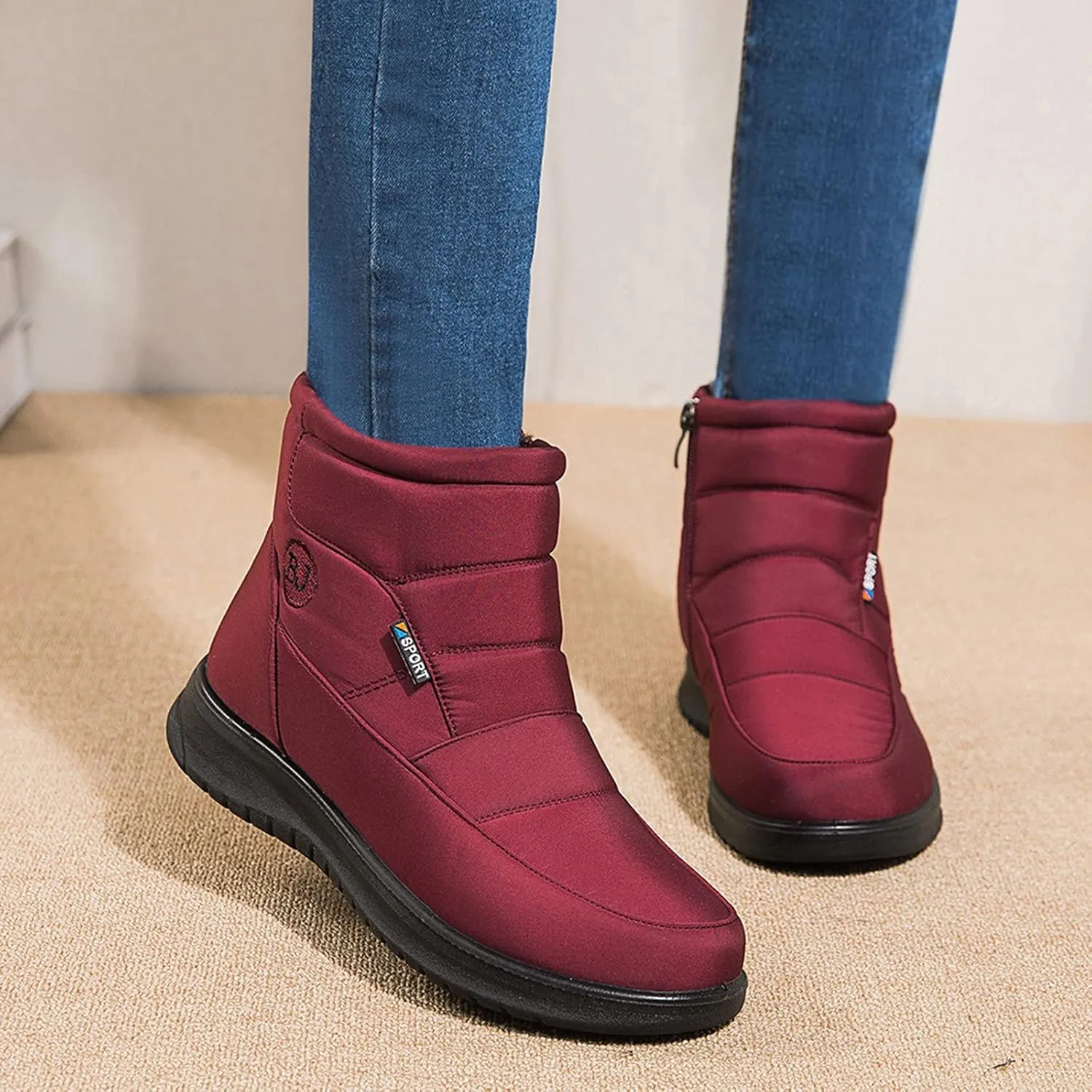 Boots for Women Women's Winter Boots Mid Calf Warm Insulated Faux Fur Lined Waterproof Lace Up Snow Boot