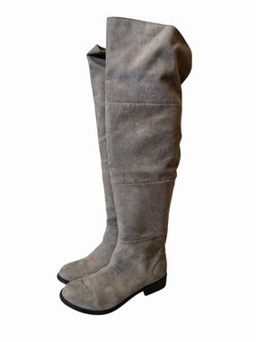 Boots Knee Flats By American Eagle In Grey, Size: 5.5 Comfort Padding Grippy Outsole Work Commute